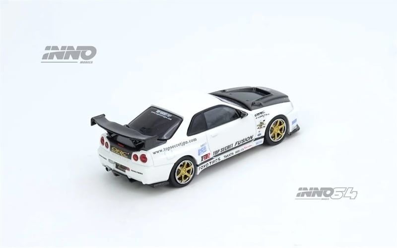  Mô hình xe ô tô Nissan Top Secret R34 GT-R White tỉ lệ 1:64 Inno64 IN64-R34TS-WHI 