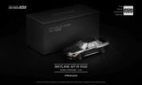 Mô hình xe ô tô Nissan Skyline GTR R32 dark chrome series mở được capo tỉ lệ 1:64 Poprace PRDC002 