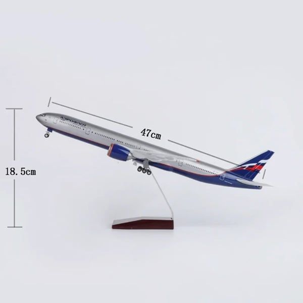  Mô hình máy bay Russia Aeroflot Boeing B777 có bánh xe kích thước 47cm no led MB47110 