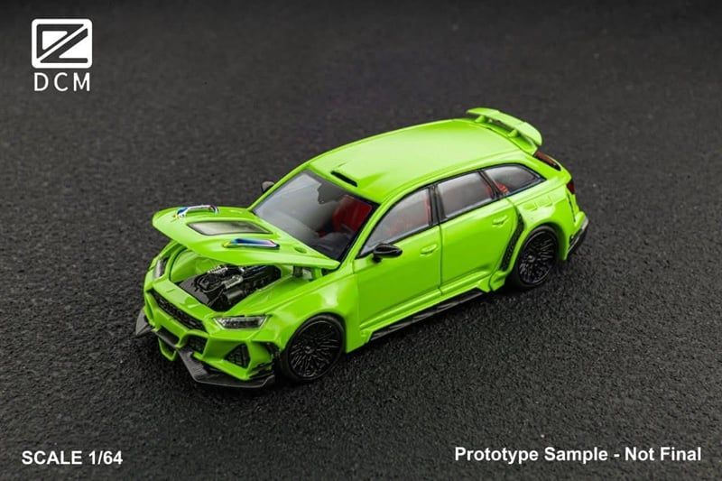  Mô hình xe Audi RS6 wipe body mở capo tỉ lệ 1:64 DCM model OT64674 