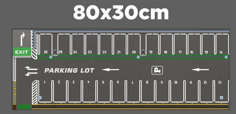  Diorama mô phỏng mặt đường - bãi đỗ xe - pit race in PP cán mờ chống nước bụi bẩn kích cỡ 80x30cm tỉ lệ 1:64 Autono1 DR603 
