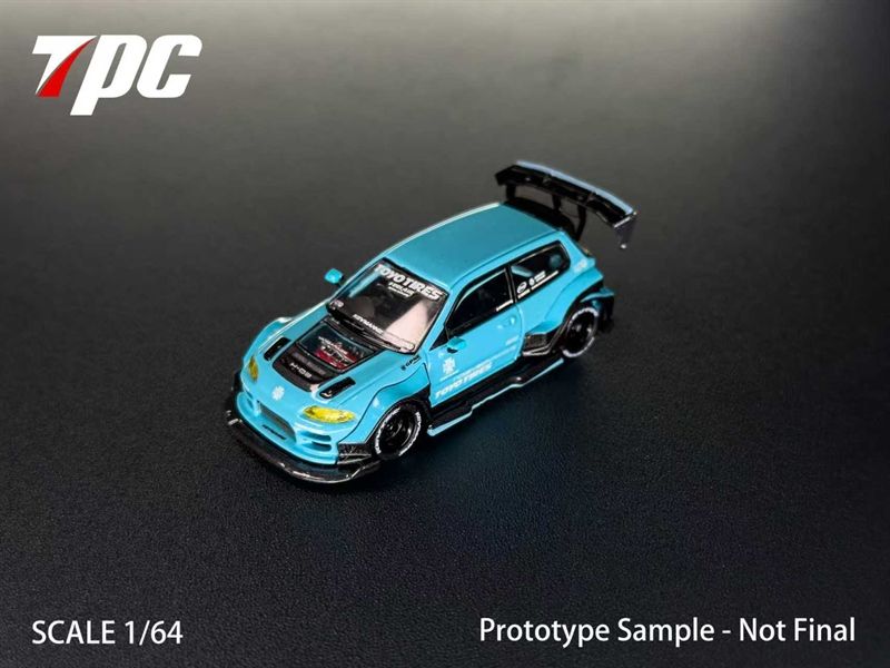  Mô hình xe Kevmannz GT Civic EG Diecast Model Sky Blue tỉ lệ 1:64 TPC Model OT64766 
