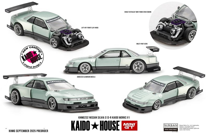  [Hàng Loose] Mô hình xe ô tô Nissan Skyline Silvia S13-R Kaido Works V1 tỉ lệ 1:64 Kaido House KHMG232 