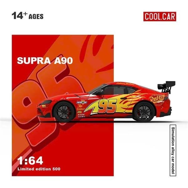 Mô hình xe ô tô Toyota Supra A90 custom Lightning McQueen limited 500pcs tỉ lệ 1:64 Cool car CC647416 