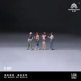  Set 4 mô hình nhân vật figure nữ đường phố Street Style Besties Quartet Figure Set - Resin Sculpture tỉ lệ 1:64 MoreArt MO223087 
