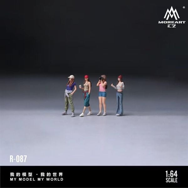  Set 4 mô hình nhân vật figure nữ đường phố Street Style Besties Quartet Figure Set - Resin Sculpture tỉ lệ 1:64 MoreArt MO223087 
