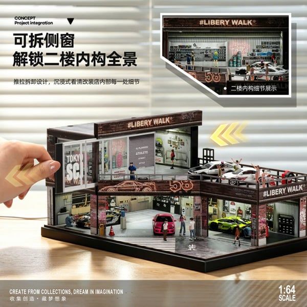  Hộp trưng bày mô phỏng LB Garage tỉ lệ 1:64 Shou Cang Jia SCJ82081 