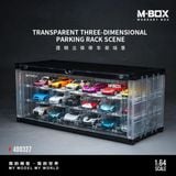  Hộp trưng bày container Cảnh giá đỗ xe 3D trong suốt kích thước 33.4cm x 14.5cm x 7.8cm tỉ lệ 1:64 MoreArt Box M-BOX MB400327 