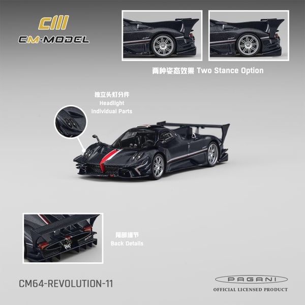  Mô hình xe Pagani Zonda Revolución · Navy Carbon Fiber tỉ lệ 1:64 CM model CM64-REVOLUTION-11 