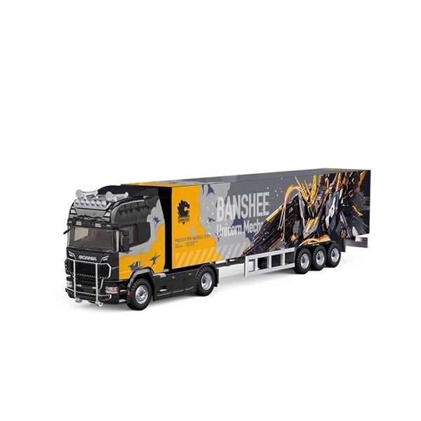  Mô hình xe tải container kéo thùng Scania custom gundam Unicorn Banshee Truck Grey Mech Coating tỉ lệ 1:64 Cool Car CC644022 