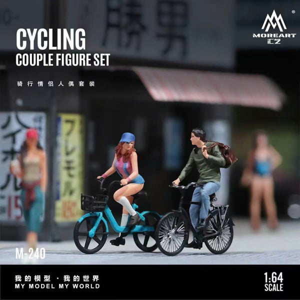  Set nhân vật figure xe đạp “Riding Couple” Resin Figure Set tỉ lệ 1:64 MoreArt MO222240 