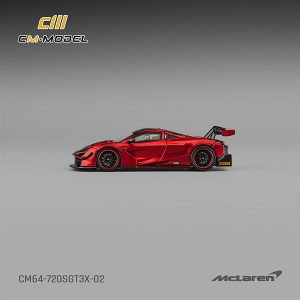  Mô hình xe Mclaren 720SGT3X Metallic red tỉ lệ 1:64 CM Model CM64-720SGT3X-02 