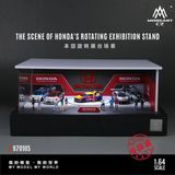  Hộp trưng bày mô phỏng diorama showroom Honda có đế xoay - đèn - mica kích thước 33,7cm x 23,7cm x 14,5cm tỉ lệ 1:64 MoreArt MO970105 