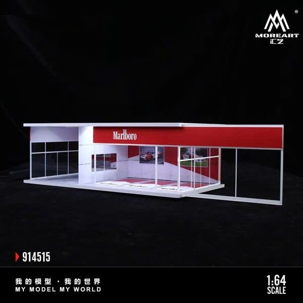  Hộp trưng bày mô phỏng showroom Malboro - Parking Showroom Scene có đèn kích thước 30cm x 15cm x 10cm tỉ lệ 1:64 MoreArt MO914515 