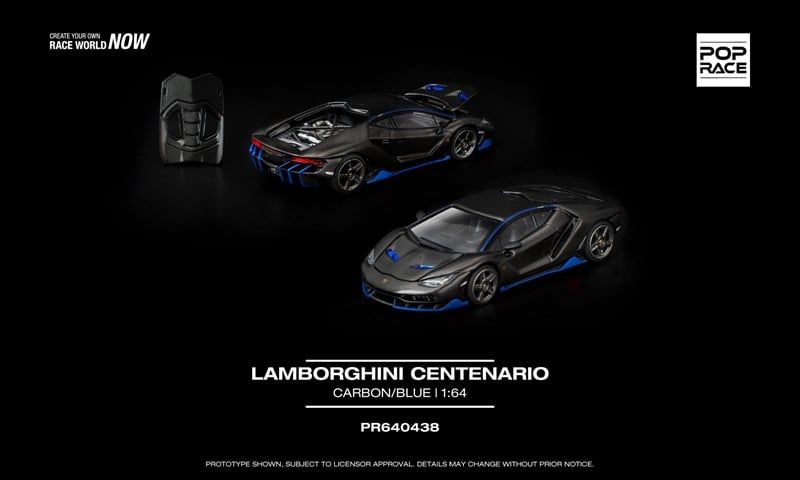  Mô hình xe LAMBORGHINI CENTENARIO CARBON BLUE tỉ lệ 1:16 Poprace PR640438 