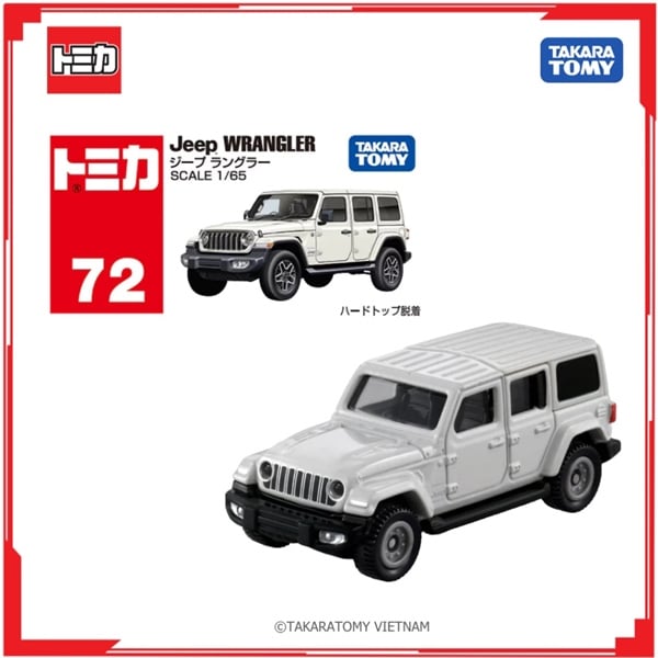  Mô hình xe Jeep Wrangler white No.72-9 tỉ lệ 1:65 Tomica 950387 