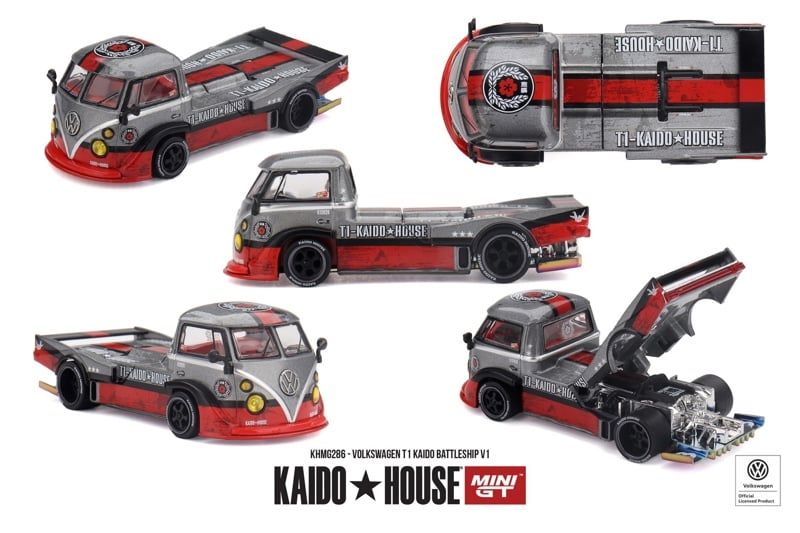  Mô hình xe Volkswagen T1 KAIDO Battleship V1 tỉ lệ 1:64 Kaido House KHMG286 