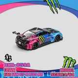  Mô hình xe Nissan GTR R35 LBWK Monster Energy Hooniban open hood tỉ lệ 1:64 Demon King DKA-059 