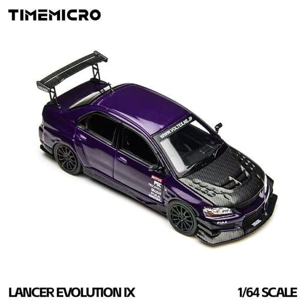  Mô hình xe Mitsubishi Evo Lancer Evolution IX Metallic Purple tỉ lệ 1:64 Time micro TM800214 