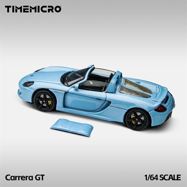  Mô hình xe Porsche Carrera GT Gulf Blue tháo được mui tỉ lệ 1:64 Time micro TM645910 