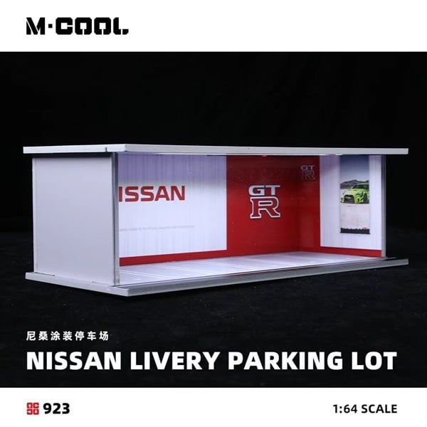  Hộp trưng bày mô phỏng diorama garage trưng bày xe Nissan Paint Scheme Parking Lot kích thước 30x13.3x10cm tỉ lệ 1:64 M Cool MC914923 