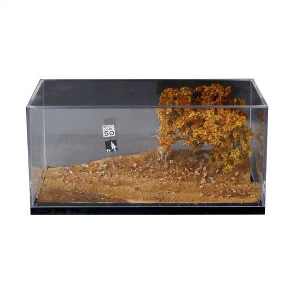  Hộp trưng bày mô phỏng diorama đường đất cánh đồng mùa thu kích thước 18cm x 8.5cm x 8.6cm tỉ lệ 1:64 MoireMO901333 