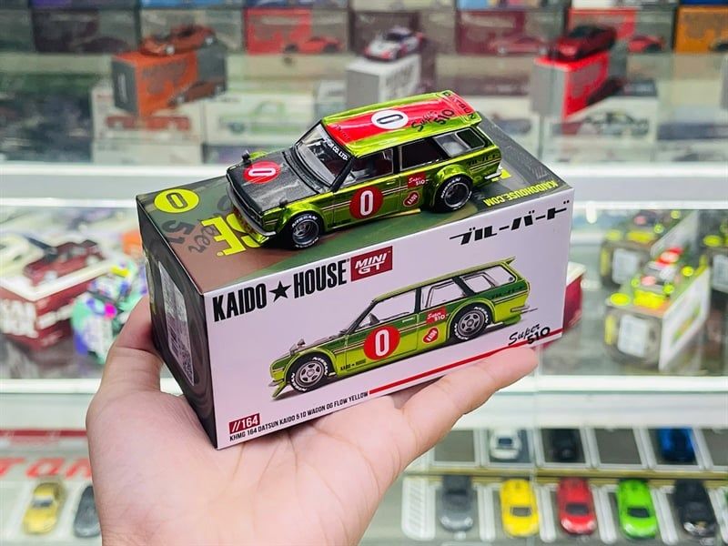  [Hàng loose] Mô hình xe DATSUN 510 WAGON KAIDO 0G FLO YELLOW tỉ lệ 1:64 Kaido House KHMG164 