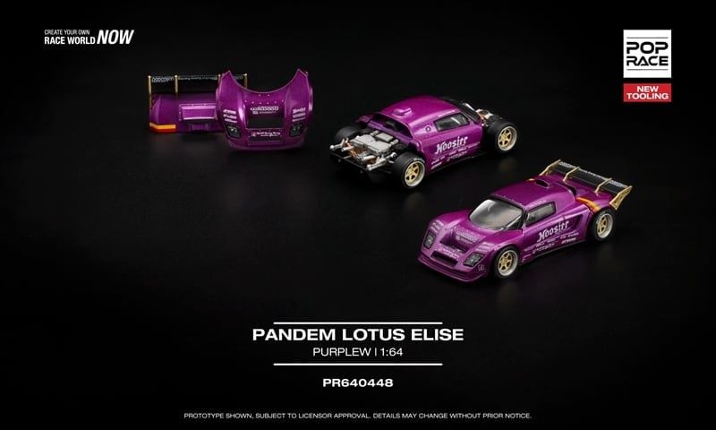 Mô hình xe PANDEM LOTUS ELISE PURPLE tỉ lệ 1:64 Poprace PR640448 