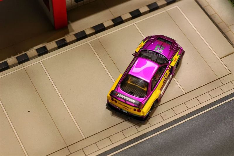  Mô hình xe Nissan ER34 LBWK Electroplated Purple Special Edition Limited 500pcs tỉ lệ 1:64 Street weapon OT64658 