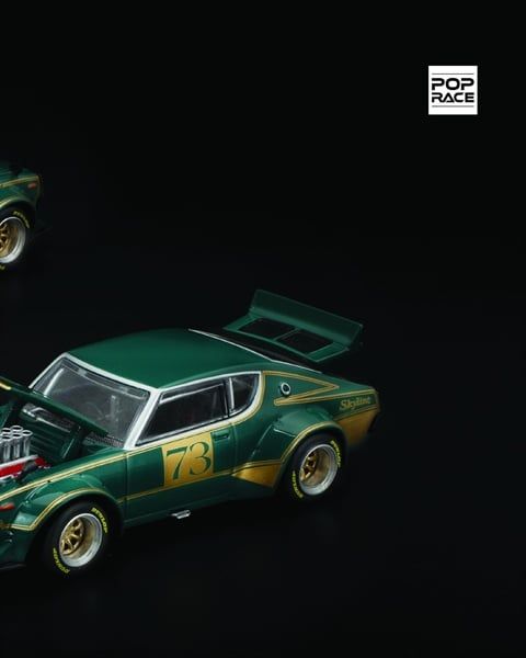  Mô hình xe KPGC110 Kenmeri Racing #73 Green/Gold tỉ lệ 1:64 PopRace PR640366 