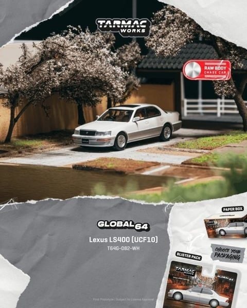  Mô hình xe Lexus LS400 (UCF10) Pearl White tỉ lệ 1:64 Tarmac Works T64G-082-WH 