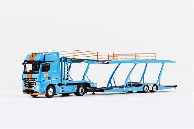 Mô hình xe tải kéo Mercedes Benz Actros Truck vận chuyển xe tỉ lệ 1:64 Shadow Pro Gulf KS-069-619 