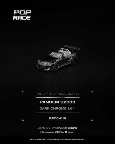  Mô hình xe Pandem S2000 Dark Chrome tỉ lệ 1:64 Pop Race PRDC019 