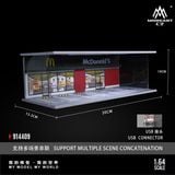  Hộp trưng bày mô phỏng cửa hàng McDonald's có đèn kích thước 30x13.3x10cm tỉ lệ 1:64 MoreArt MO914409 