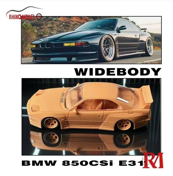  Mô hình xe BMW 850CS i E31 wide body modification / flashing light tỉ lệ 1:64 Rhino model OT64504 
