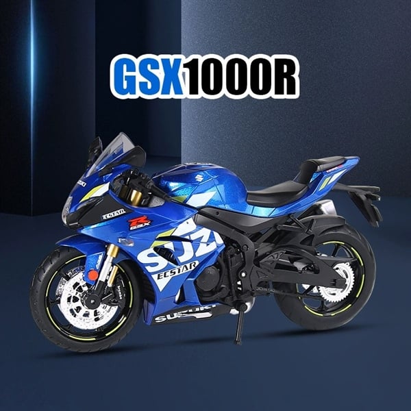  Mô hình mô tô Suzuki GSX 1000R có đèn - âm thanh nhún được phuộc trước - sau tỉ lệ 1:12 Alloy model MT12020 
