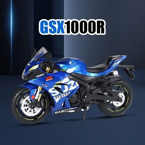  Mô hình mô tô Suzuki GSX 1000R có đèn - âm thanh nhún được phuộc trước - sau tỉ lệ 1:12 Alloy model MT12020 