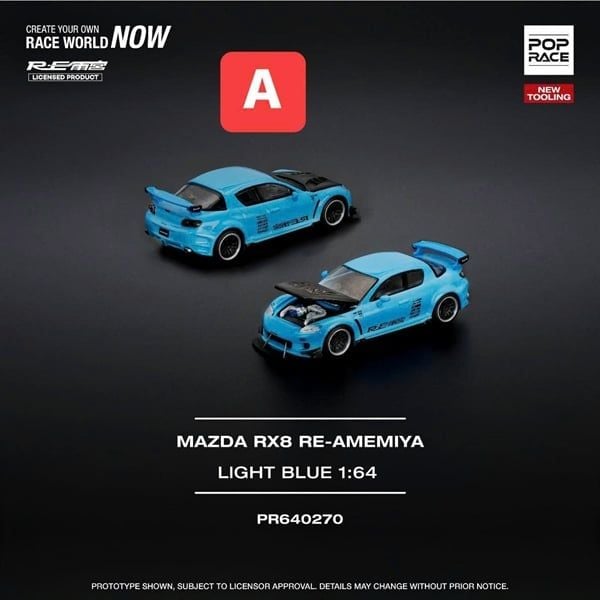  [Hàng Loose] Mô hình xe Mazda RX-8 Re-Amemiya tỉ lệ 1:64 Poprace PR640270 