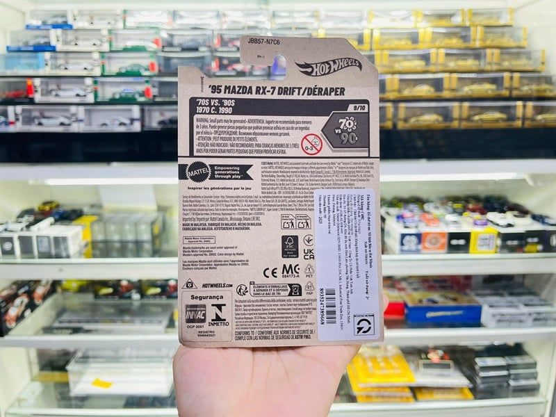  Mô hình xe Mazda RX-7 Drift/Deraper '95 Hotwheels kim loại có bản quyền chính hãng tỉ lệ 1:64 C4982-MA 