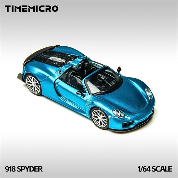  Mô hình xe Porsche Spyder 918 opentop metallic blue tỉ lệ 1:64 Time micro TM643530 
