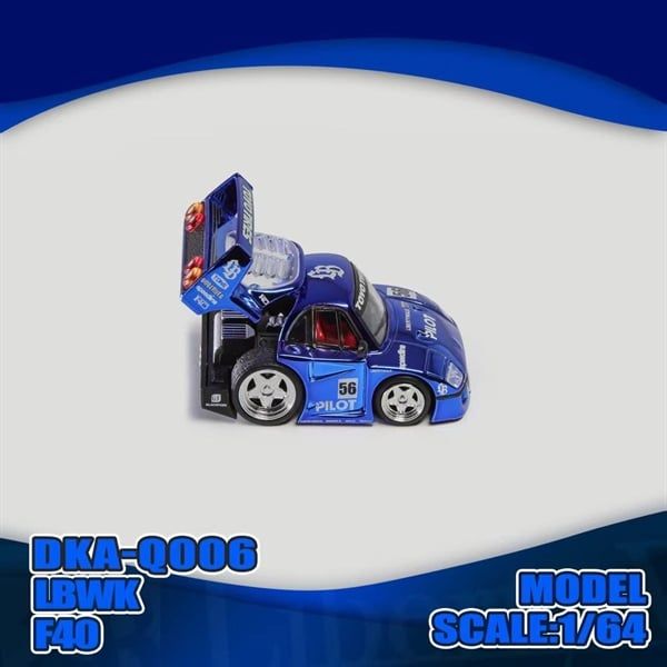  Mô hình xe Ferrari F40 LBWK Series Q mở được nắp máy sau tỉ lệ 1:64 Demon King Auto DKA-Q006 