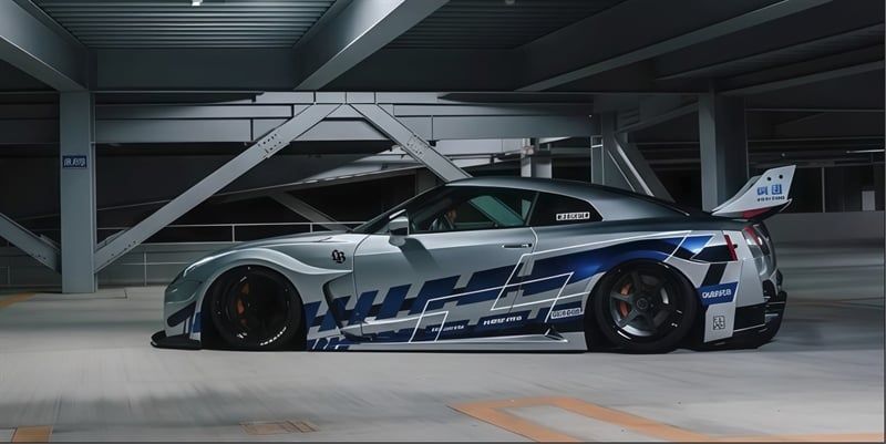  Phụ kiện Thảm lót chống trượt chủ đề siêu xe Nissan GTR R35 LBWK kích thước 30x60cm Autono1 PT139A 