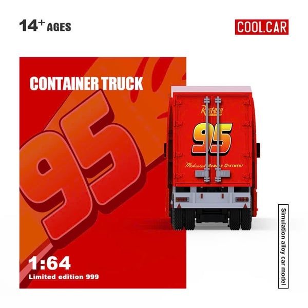  Mô hình xe container Freightliner Lightning McQueen Livery Dedicated Transport Truck tỉ lệ 1:64 CoolCar CC800116 