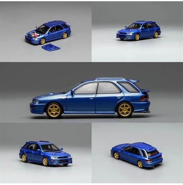  Mô hình xe ô tô Subaru lmpreza Wagon WRX STi Version VI Rally Blue tỉ lệ 1:64 Motorhelix M67101 