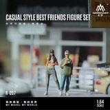  Set mô hình 2 nhân vật nữ Casual Best Friends Doll Set Realistic Resin tỉ lệ 1:64 MoreArt MO223097 
