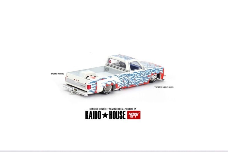  [Hàng Loose] Mô hình xe Chevrolet Silverado Dually onFire V2 LOOSE tỉ lệ 1:64 Kaido House KHMG157L 