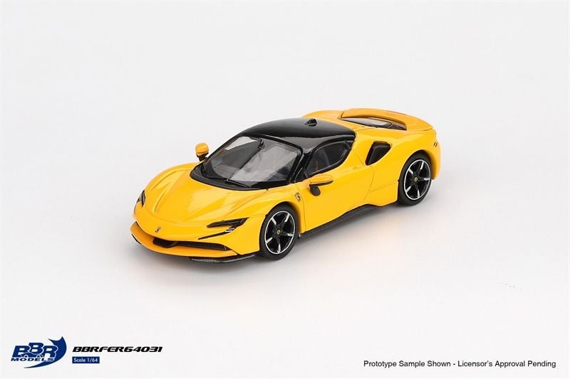  Mô hình xe ô tô Ferrari SF90 Giallo Modena tỉ lệ 1:64 BBR model BBRFER64031 