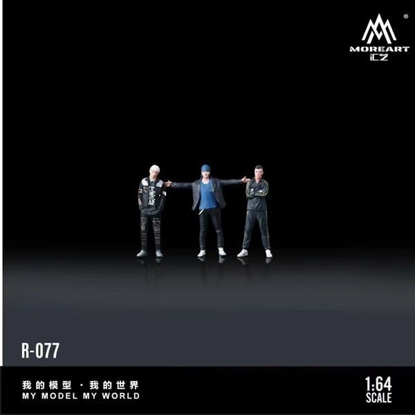  Mô hình nhân vật set 3 người Racing Trio Action Figures - Resin Sculpture tỉ lệ 1:64 Moreart MO223077 