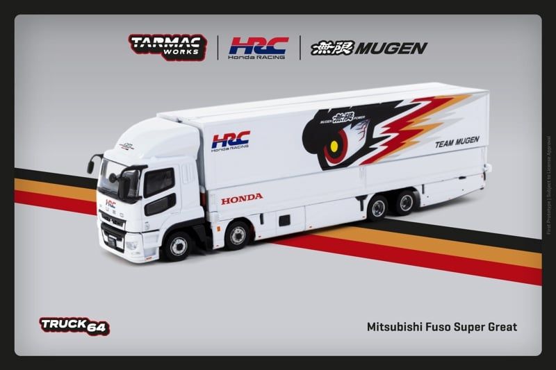  Mô hình xe tải Mitsubishi Fuso Super Great TEAM Mugen tỉ lệ 1:64 Tarmac Works T64T-TL001-MU 