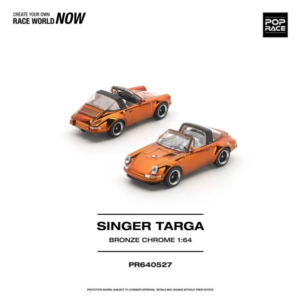  Mô hình xe Porsche Singer Targa - Bronze Chrome tỉ lệ 1:64 Pop Race PR640527 